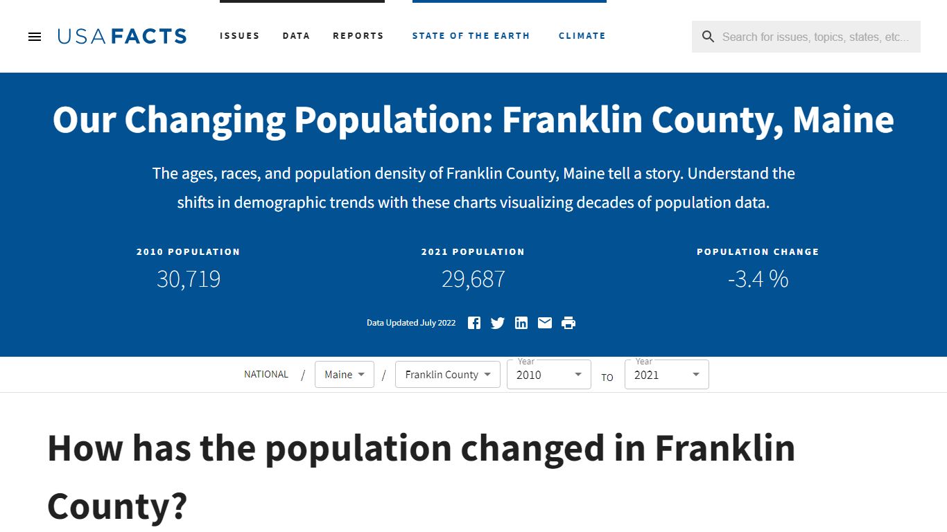 Franklin County, ME population by year, race, & more